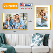 2 Packs 16x24in Picture Frames Wall Gallery Photo Frame Wall Mounted Poster Display Frame  for Horizontal Vertical Wall Mounted