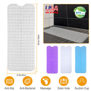 Bath Tub Mat Non-Slip Shower Mat BPA-Free Massage Anti-Bacterial with Suction Cups Washable for Bathroom Kitchen Pool