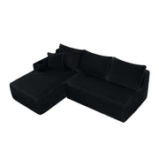 96" L-Shaped Sectional Sofa with Chaise in Plush Corduroy