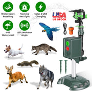 Solar Motion Sensor Animal Repellent Sprinkler with LED Light