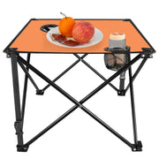 2Pcs Foldable Camping Table Portable Picnic Table Lightweight Travel Desk with 2 Cup Holders/Table Carrying Bag