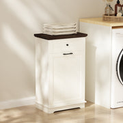 10 Gallon Tilt-Out Trash Cabinet with Drawer - Antique White