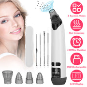 Hot Compress Blackhead Remover Vacuum Electric Pore Extractor Acne Removal Tool with 4 Probes 4 Pimple Popper Tools for All Skins
