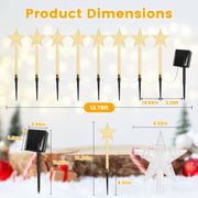 8-Pack Christmas Solar Stake Lights | 64LED Star Pathway Lights with 8 Modes, IP64 Waterproof