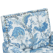 Floral Upholstered Accent Chair with Nailhead Trim