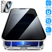 Privacy Magnetic Phone Case 360¡ Full Protection Anti Spy Phone Cover Double Sided Tempered Glass Magnet Absorption Fit for IOS Phone 12 Pro