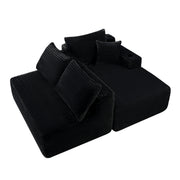 96" L-Shaped Sectional Sofa with Chaise in Plush Corduroy