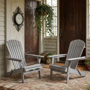 Folding Adirondack Chairs Set of 2 - Hemlock Wood Outdoor Seating