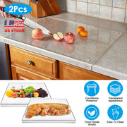 Clear Acrylic Kitchen Cutting Board with Counter Lip 17.71x15.74IN Non-Slip Transparent Countertop Cutting Board Kitchen Countertop Protector For Dini