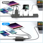 USB Fast Charger 45W 4-Port Fast Charging Station Type-C Wall Charger PD Adapter with 1 Type-C Port 3 USB-A Ports Fit for IOS Phone 13/iPad/Galaxy/Lap