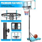Kids Basketball Hoop Adjustable 5.6-7ft with Wheels