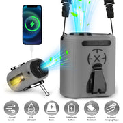 5 In 1 Portable Waist Clip Fan With 5 Speeds Flashlight 10000mAh Battery Operated Personal Wearable Turbo Belt Fan Hands-Free Neck Fan For Camping Tra