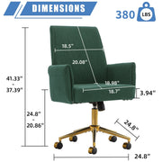 Mid-Back Velvet Office Chair with Memory Foam Cushion