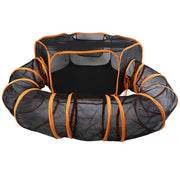 2 In 1 Foldable Pet Play Tent with Tunnel Pet Cage Tent Pet Enclosures Playground Indoor Outdoor with Carry Bag for Dog Cat Rabbit