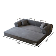 78.8" Convertible Floor Sofa Bed with High Density Foam