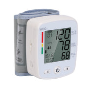 Blood Pressure Monitor Wrist Digital High Blood Pressure Cuff Heartbeat Tester with  90x2 Reading Memory 2In LCD Screen Storage Box