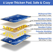 Pet Heating Pad Electric Dog Cat Heating Mat Waterproof Warming Blanket with 86-141  Adjustable Temperature 0-12 Timer Digital Display Chewing-resista