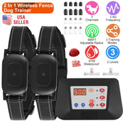 Wireless Dog Fence & Training Collar System with 990ft Range