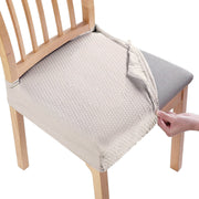 4Pack Waterproof Dining Chair Slipcovers Stretch Chair Seat Slipcovers Removable Washable Jacquard Seat Covers for Dining Room