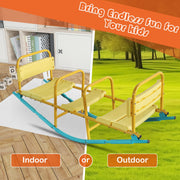 3-Seat Rocking Seesaw for Kids with Safety Handles & Backrests