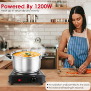 1200W Electric Infrared Single Burner Portable Heating Hot Plate Stove Countertop RV Hotplate with 7.5Ó Glass Cooktop Stepless Temperature Adjustments