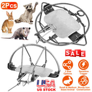 Animal Spring Trap 2-Pack Iron Snap Trap for Pest Control