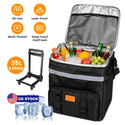 Rolling Cooler Bag with Wheels 35L Insulated Collapsible