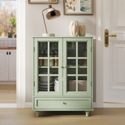 Buffet Cabinet with Glass Doors and Adjustable Shelves