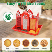 Barn Bird Feeder with Lift Top Lid and Viewing Window