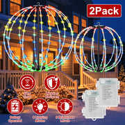 RGB LED Christmas Sphere Lights 2-Pack with Remote Control