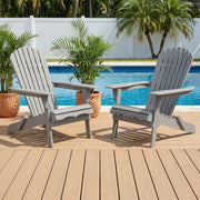 Folding Adirondack Chairs Set of 2 - Hemlock Wood Outdoor Seating