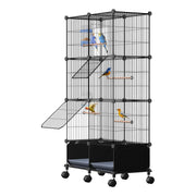 46-Inch Bird Cage with Wooden Perches and Lockable Wheels