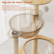 Cat Tree Tower 59" with Dual Acrylic Capsules & Scratching Posts