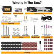 116Pcs 4V Cordless Rotary Tool Kit Power Rotary Tools with 5 Speeds 2000mAh Rechargeable Battery for Sanding Polishing Drilling Engraving Cutting Grin