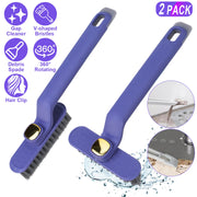 2 Pack Multi-Function Rotating Crevice Cleaning Brush Stiff Bristle Brush Gap Cleaner with 2-In-1 Clip and Spade for Tight Spaces Bathroom Kitchen