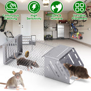 Automatic Continuous Rat Trap Single Door Mouse Cage Humane Live Animal Trap Cage Indoor Outdoor for Small Rodents Mice Voles