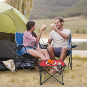 1Pc Foldable Camping Table Portable Picnic Table Lightweight Travel Desk with 2 Cup Holders Carrying Bag