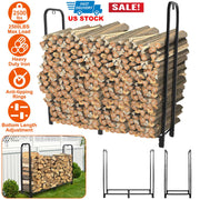 Firewood Log Rack 2500LBS Iron Wood Lumber Storage Stacking Rack 4.03ft Heavy Duty Pile Lumber Storage Holder for Fireplace Firepit