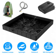 41x41x5.5in Portable Shower Pan Foldable Shower Basin Collapsible Camping Shower Tent Base with Detachable Drain Pipe for Indoor & Outdoor