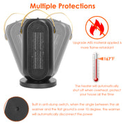 1200W Portable Electric Fan Heater PTC Ceramic Oscillation Heating Cool Fan Overheating Tip Over Protection 3S Heating Space For 322 Sq FT Home Office