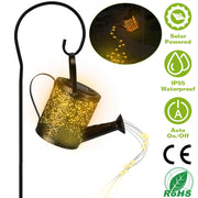 Solar Watering Can Powered String Light Hollow LED Watering Can Light Garden Fairy Decoration Solar Stake Lights For Pathway Yard Lawn Patio Landscape