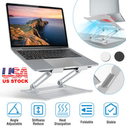 Laptop Stand Aluminum Angle Adjustable Computer Ergonomic Holder Riser Heat Vent Notebook Elevator For 10in-17in MacBook Pro 13 / 15