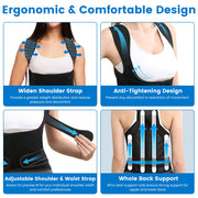 Posture Corrector for Women Men Adjustable Back Brace Posture Trainer Improve Hunchback Slouching Kyphosis Correction Invisible Under Clothes Upper Ba