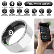 Smart Ring Health Tracker Fitness/Sleep/Stress/HRV Tracker with Charging Case Magnetic Charging Cable for Women's & Men Compatible with iOS & Android 7-