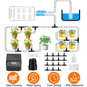 Solar Drip Irrigation System for 15 Plants with Timer