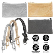 Rhinestone Evening Bag with Detachable Chain Strap
