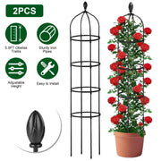 2 Packs Garden Obelisk Trellis 5.9FT Plants Tower for Climbing Plants Flower Vegetable Vine Support Rustproof Garden Plant Trellis Black