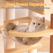Cat Tree Tower 66.9" with Acrylic Capsules and Scratching Posts