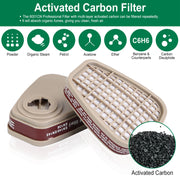 2Pcs 6001 Filter Cartridges Replacement 6001 Organic Vapor Cartridge for Gas Respirator Fit for 6200/7501/7502/6502/6800