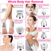7 In 1 Electric Razor for Women Lady Hair Removal Epilators for Leg Face Arm Bikini Armpit Public Hairs IPX6 Wet and Dry Use Cordless Rechargeable Who